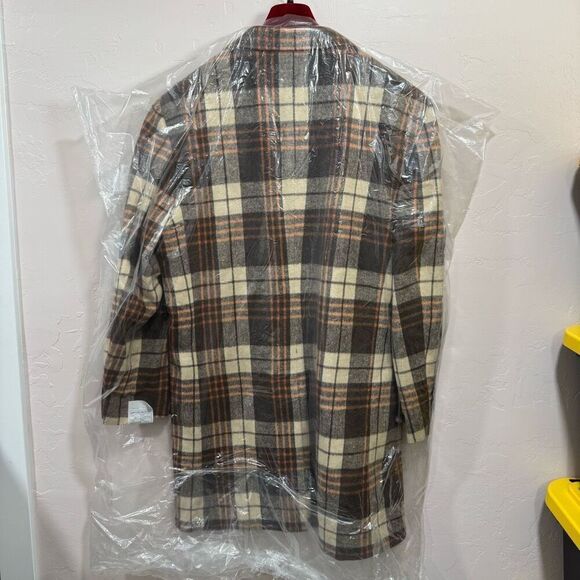 The Signature Collection Car Coat Taupe Plaid - Picture 11 of 12